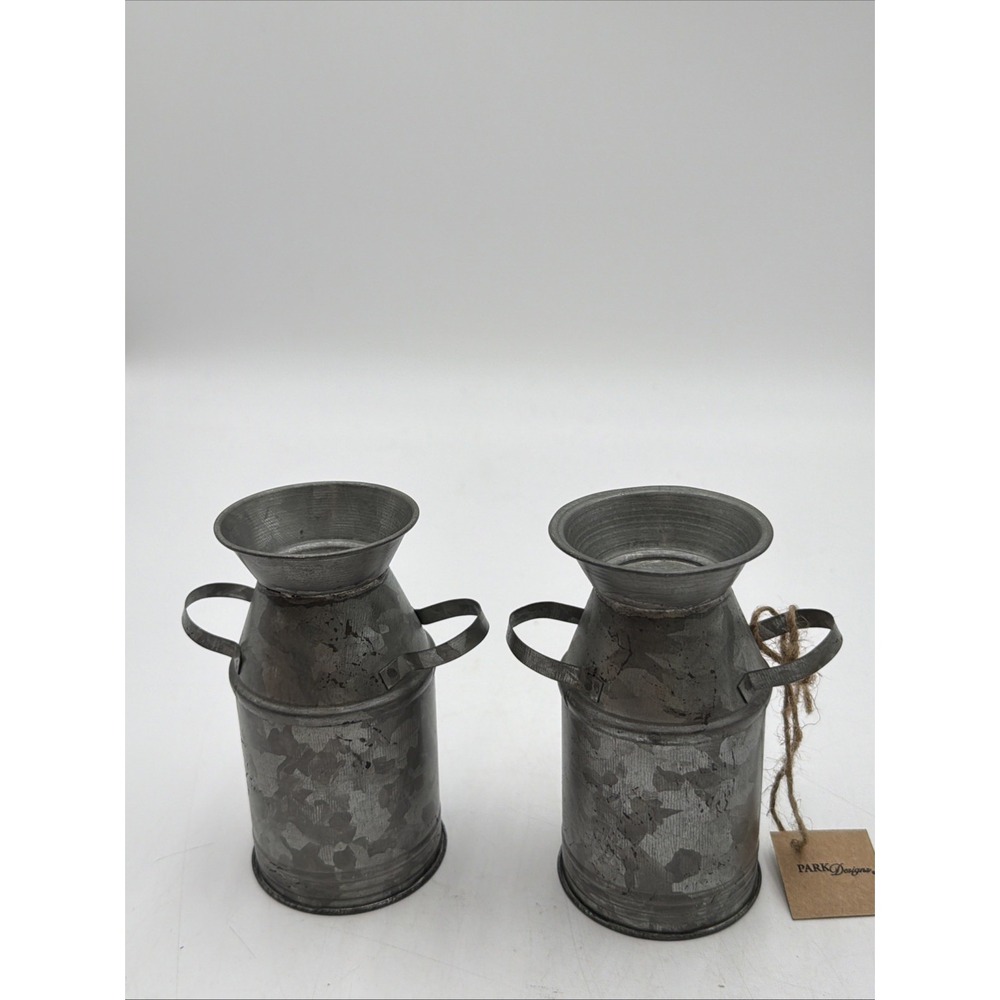 Galvanized Milk Can Salt & Pepper Shakers  Farmhouse Country Metal Grandma Core